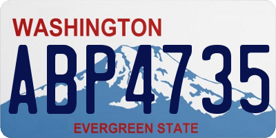 WA license plate ABP4735