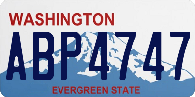 WA license plate ABP4747