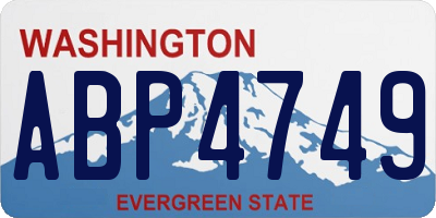 WA license plate ABP4749