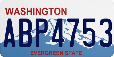 WA license plate ABP4753