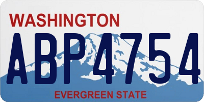 WA license plate ABP4754
