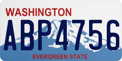 WA license plate ABP4756