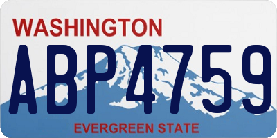 WA license plate ABP4759