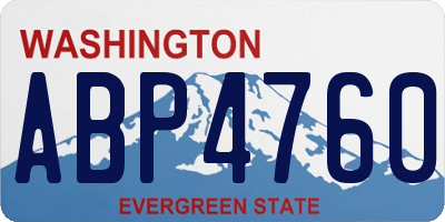 WA license plate ABP4760