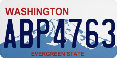 WA license plate ABP4763