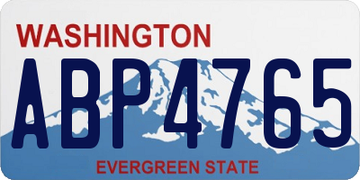 WA license plate ABP4765
