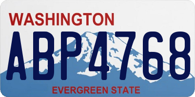 WA license plate ABP4768