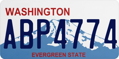 WA license plate ABP4774