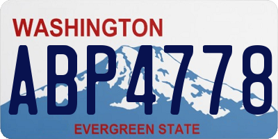WA license plate ABP4778