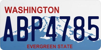 WA license plate ABP4785