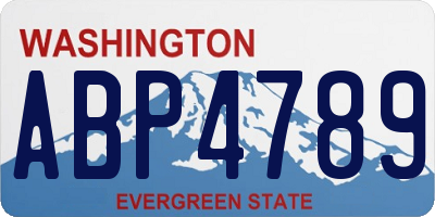 WA license plate ABP4789