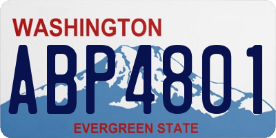 WA license plate ABP4801