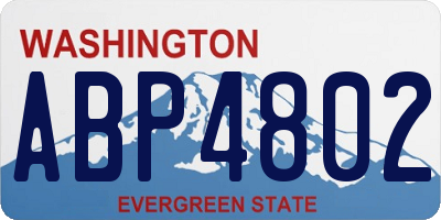 WA license plate ABP4802