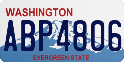 WA license plate ABP4806