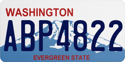 WA license plate ABP4822