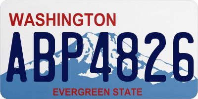 WA license plate ABP4826