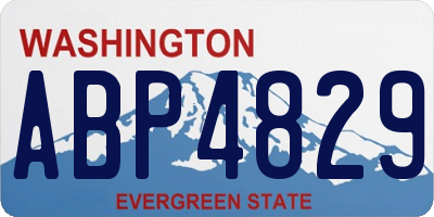 WA license plate ABP4829