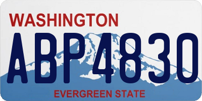 WA license plate ABP4830