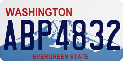 WA license plate ABP4832