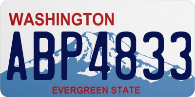 WA license plate ABP4833