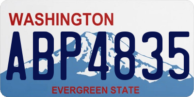 WA license plate ABP4835