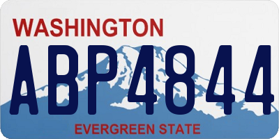 WA license plate ABP4844