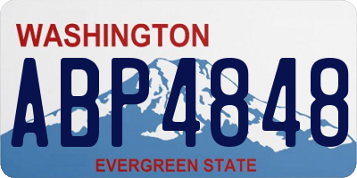 WA license plate ABP4848