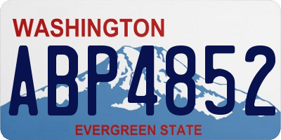 WA license plate ABP4852
