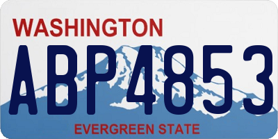 WA license plate ABP4853