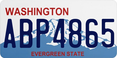 WA license plate ABP4865