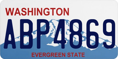 WA license plate ABP4869