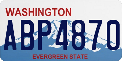 WA license plate ABP4870