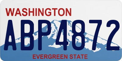 WA license plate ABP4872