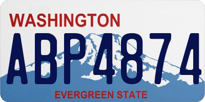 WA license plate ABP4874