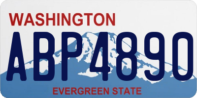 WA license plate ABP4890
