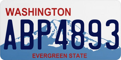 WA license plate ABP4893