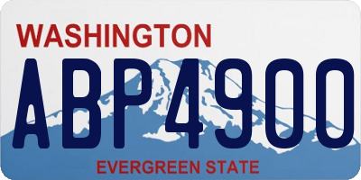 WA license plate ABP4900