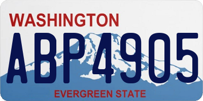 WA license plate ABP4905