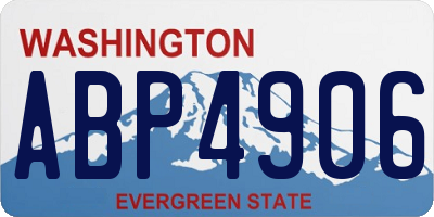 WA license plate ABP4906