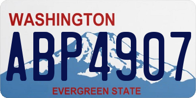 WA license plate ABP4907