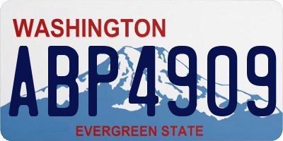 WA license plate ABP4909