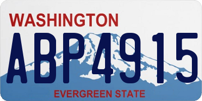 WA license plate ABP4915