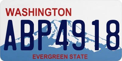 WA license plate ABP4918