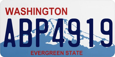 WA license plate ABP4919