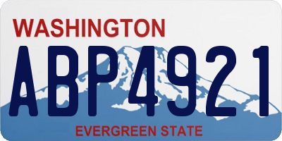 WA license plate ABP4921