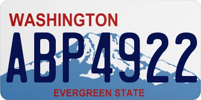 WA license plate ABP4922