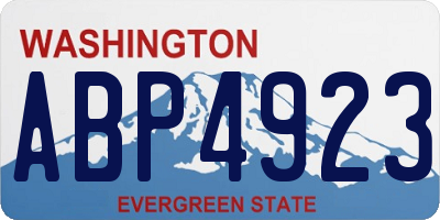 WA license plate ABP4923
