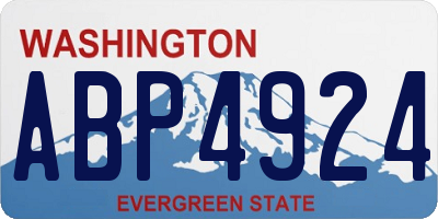 WA license plate ABP4924