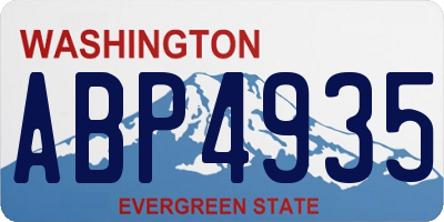 WA license plate ABP4935