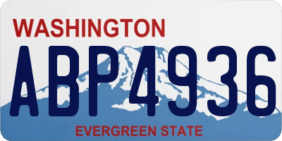 WA license plate ABP4936